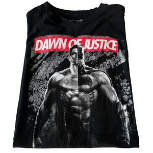 Batman v Superman Dawn of Justice Split‎ Logo Graphic T-Shirt Men's XL Black DC
